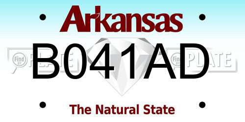 B041AD Arkansas License Plate