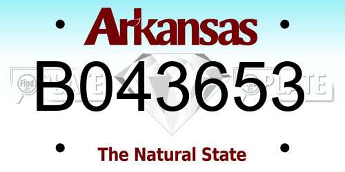 B043653 Arkansas License Plate