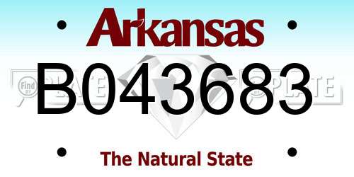 B043683 Arkansas License Plate