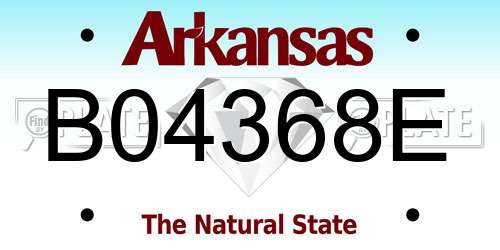 B04368E Arkansas License Plate