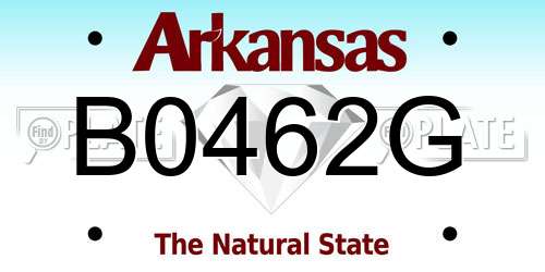 B0462G Arkansas License Plate