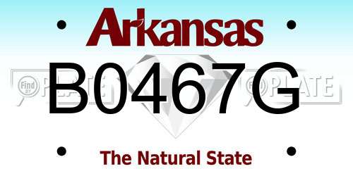 B0467G Arkansas License Plate