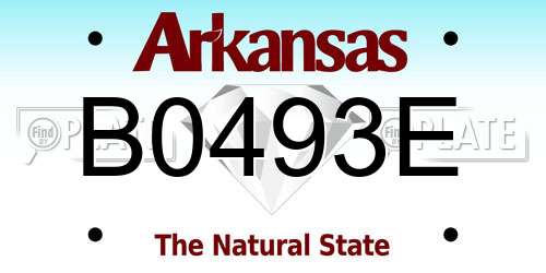 B0493E Arkansas License Plate
