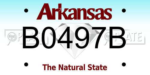 B0497B Arkansas License Plate