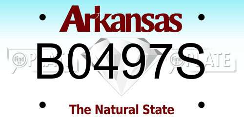B0497S Arkansas License Plate