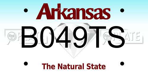 B049TS Arkansas License Plate