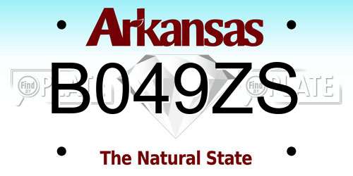 B049ZS Arkansas License Plate