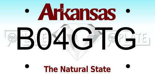 B04GTG Arkansas License Plate