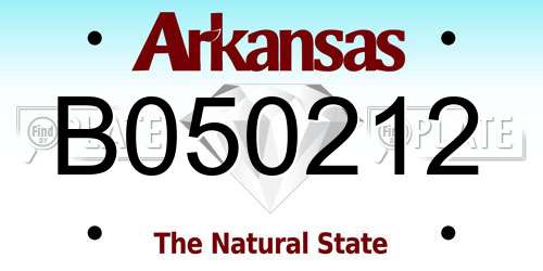 B050212 Arkansas License Plate