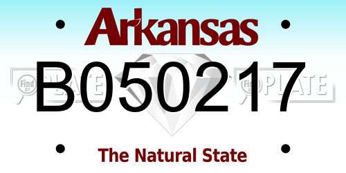 B050217 Arkansas License Plate
