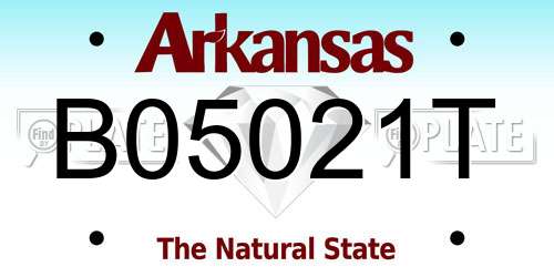 B05021T Arkansas License Plate
