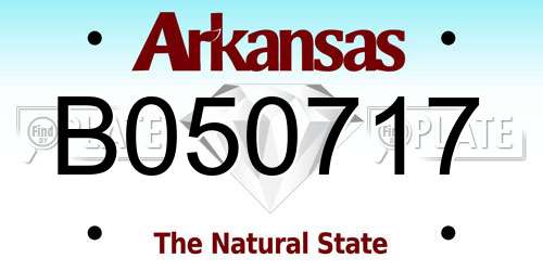 B050717 Arkansas License Plate