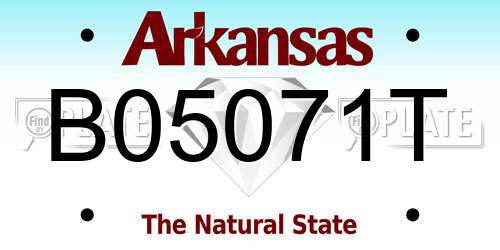 B05071T Arkansas License Plate