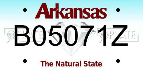 B05071Z Arkansas License Plate