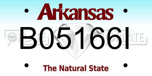 B05166I Arkansas License Plate
