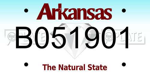 B051901 Arkansas License Plate
