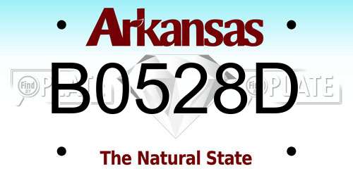 B0528D Arkansas License Plate