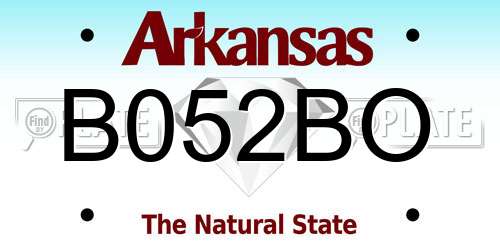 B052BO Arkansas License Plate