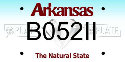 B052II Arkansas License Plate