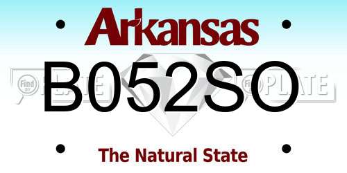 B052SO Arkansas License Plate