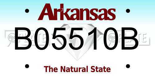 B05510B Arkansas License Plate