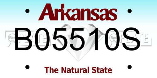 B05510S Arkansas License Plate