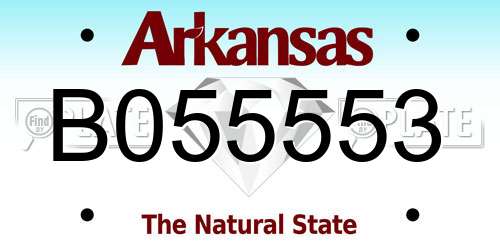 B055553 Arkansas License Plate