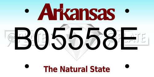 B05558E Arkansas License Plate