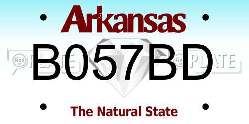 B057BD Arkansas License Plate