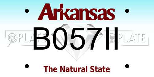 B057II Arkansas License Plate