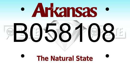 B058108 Arkansas License Plate