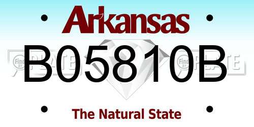 B05810B Arkansas License Plate