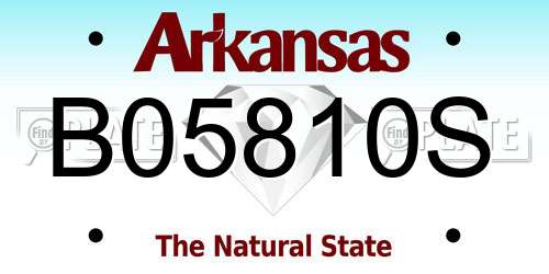 B05810S Arkansas License Plate