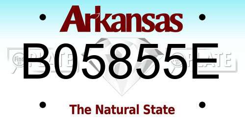 B05855E Arkansas License Plate