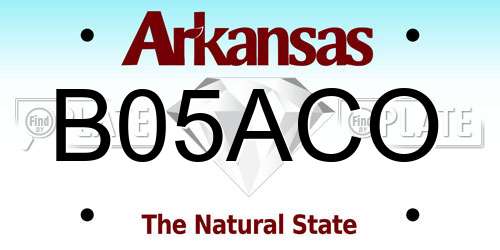 B05ACO Arkansas License Plate
