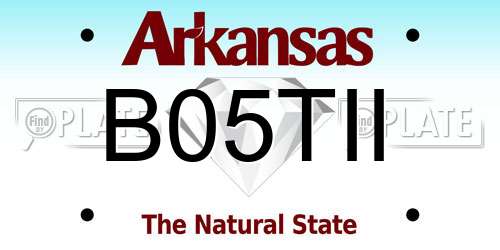 B05TII Arkansas License Plate