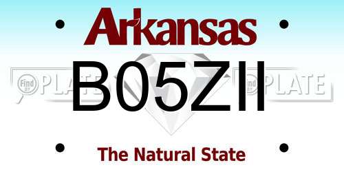 B05ZII Arkansas License Plate