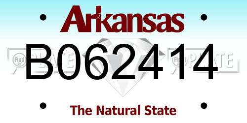 B062414 Arkansas License Plate