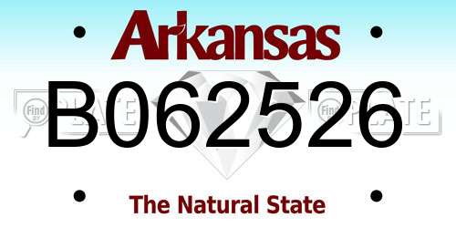 B062526 Arkansas License Plate