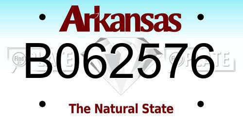 B062576 Arkansas License Plate