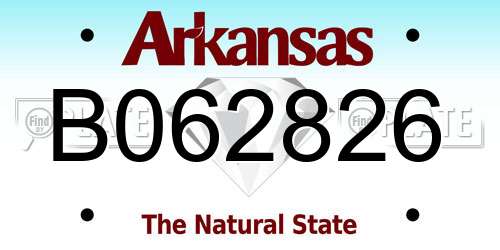 B062826 Arkansas License Plate