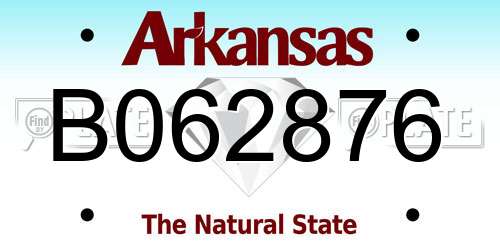 B062876 Arkansas License Plate