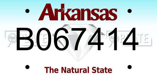 B067414 Arkansas License Plate