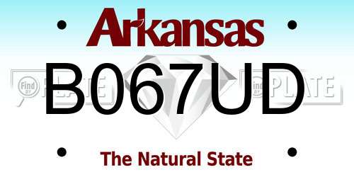 B067UD Arkansas License Plate