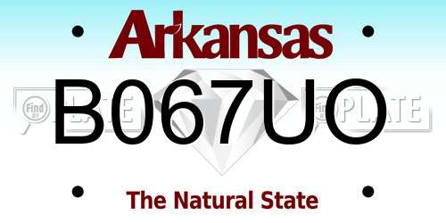 B067UO Arkansas License Plate