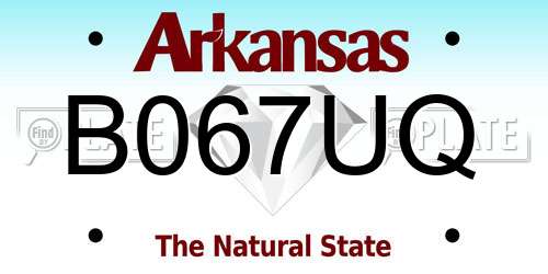 B067UQ Arkansas License Plate