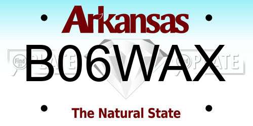 B06WAX Arkansas License Plate