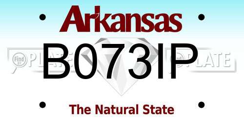 B073IP Arkansas License Plate