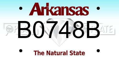 B0748B Arkansas License Plate