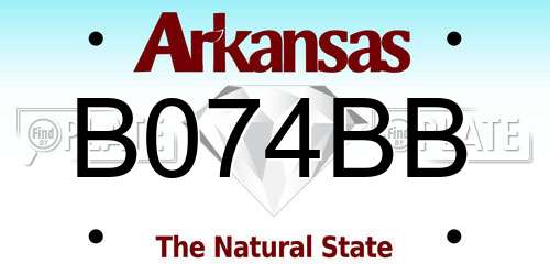 B074BB Arkansas License Plate